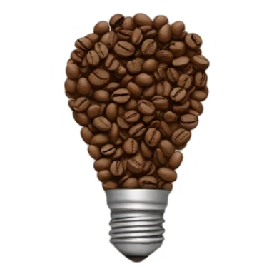 a lightbulb crafted with coffee beans sticker