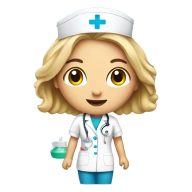 nurse with injection sticker
