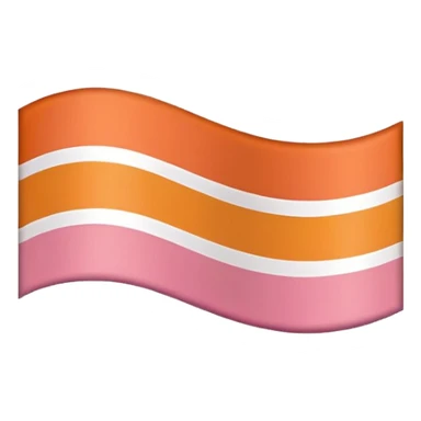 lesbian pride flag emoji with seven horizontal stripes: dark orange, orange, light orange, white, pink, dusty pink, and dark rose. sticker