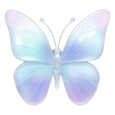 Pastel white iridescent glass crystal butterfly sticker