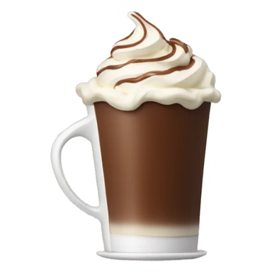 Coffee with whipped cream and chocolate bar inside  sticker