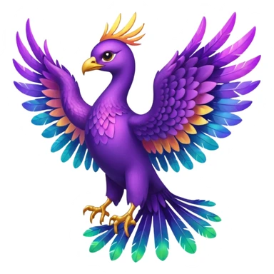 a  all purple pheonix with wings spread out sticker