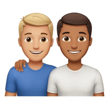 dos amigos hombres que comparten arquiler atras en una casa sticker