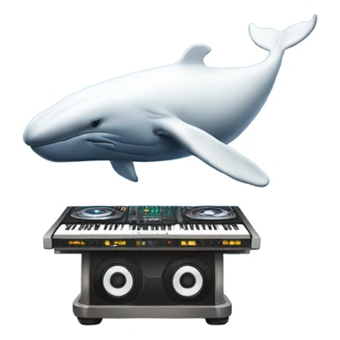 a whale playing on a dj table sticker