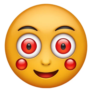 Emoji con todo los ojos de rojo sticker