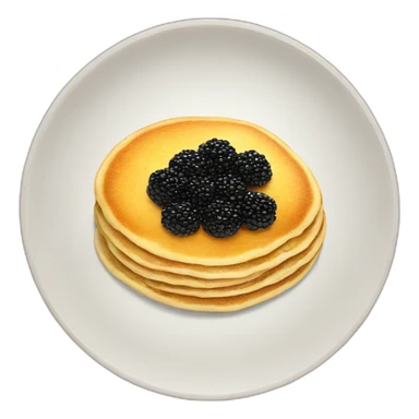 Pancake with big black caviar sticker