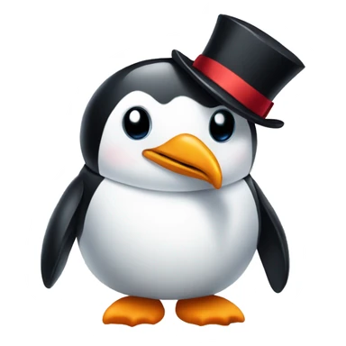 penguin with tophat and bowtie sticker