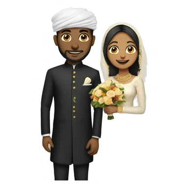 Black and Desi Muslim wedding sticker