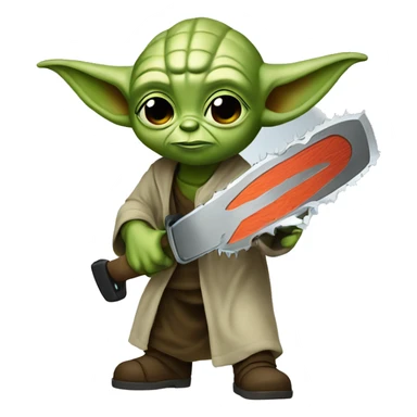 Yoda’s kid saws with a chainsaw sticker