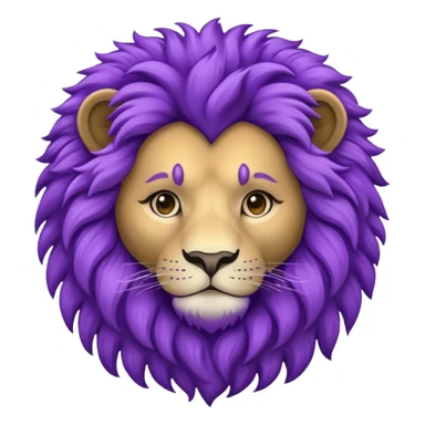 glitter purple and cian lion sticker