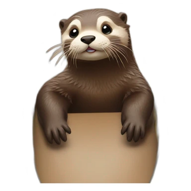 otter goind down the playground slide sticker