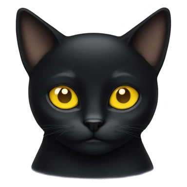 a black cat with yellow eyes curled up sticker