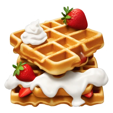 waffles with whipped cream and strawberries sticker