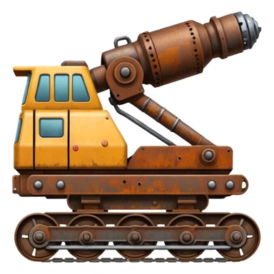 generate a drill machine on tracks sticker
