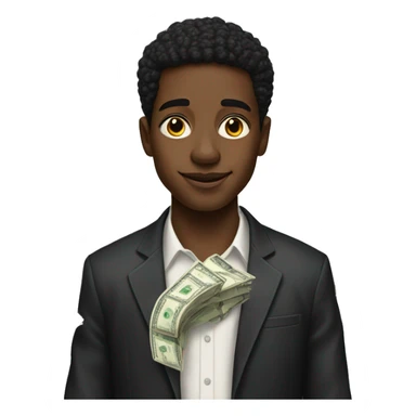 rich black kid with lots and lots of money sticker