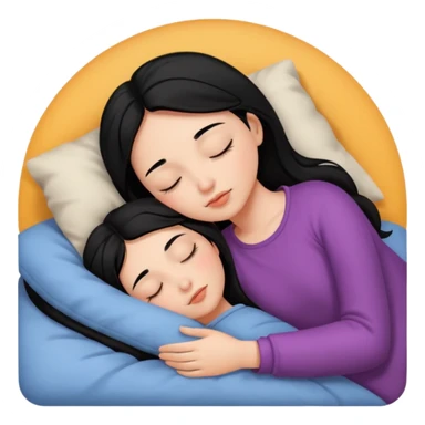 Girl with black hair sleeping sticker