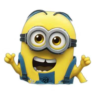 sad minion drowning underwater sticker