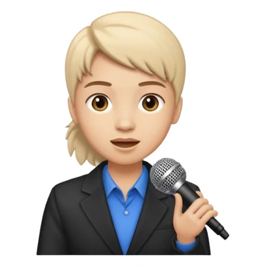 a speaker at an event with microphone sticker