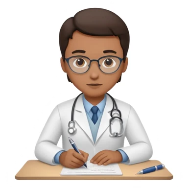 A doctor creating a protocol sticker