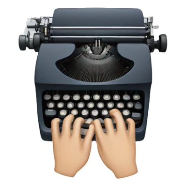 hand typing on typewriter sticker