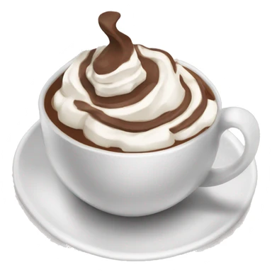 cup of a very gourmet and comforting hot chocolate with whipped cream sticker