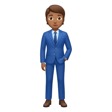 man with brown hair in blue suit whole body sticker