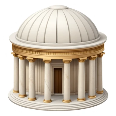 An emoji of the ancient Roman Pantheon temple. It is a round building with a large dome and an open oculus at the top.

 sticker