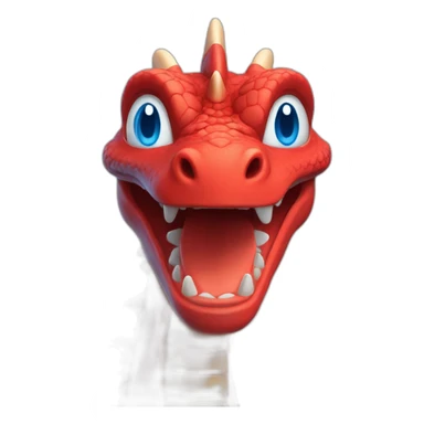 face red dragon with blue eyes sticker