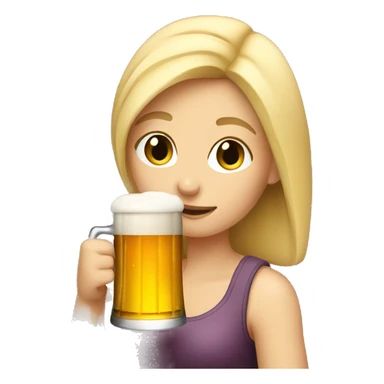 Blonde girl drinking beer sticker