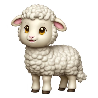 cinematic-[lamb]-realistic-full-body-standing-emoji,-tail-flicking-lazily,-head-tilted-dramatically,-curly-[white]-fur,-simplified-yet-realistic-focused-features,-highly-detailed,-glowing-with-an-almost-sarcastic-glow sticker