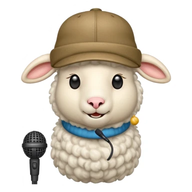 sheep with microphone and hat sticker
