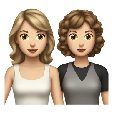 Taylor swift standing with a girl with brown hair and brown eyes sticker