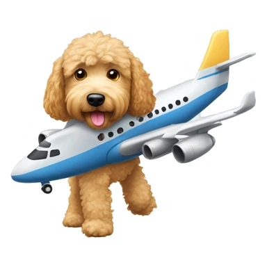 Golden doodle going on a plane  sticker