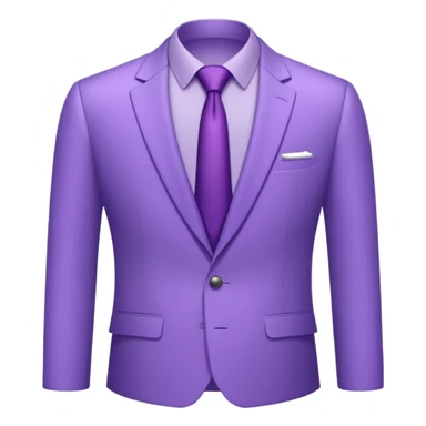 lavender-purple  Suit, smooth rounded neckline, simple design, glossy surface, plain background.only suit. sticker