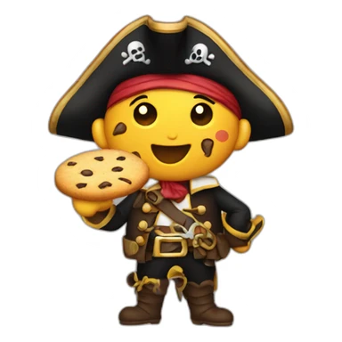 Pirate eating cookies sticker