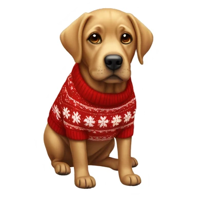 Red Labrador with Christmas jumper  sticker