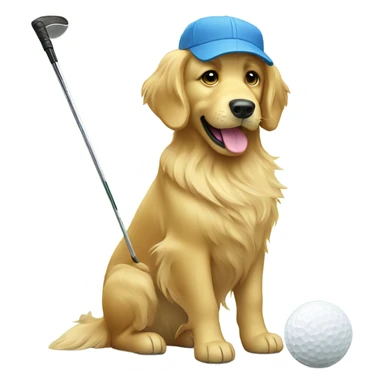 Golden retriever golfing sticker