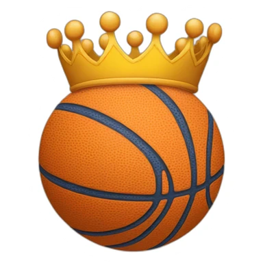 Ball of basket ball with a crown  sticker