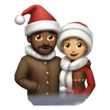 cozy christmas couple sticker
