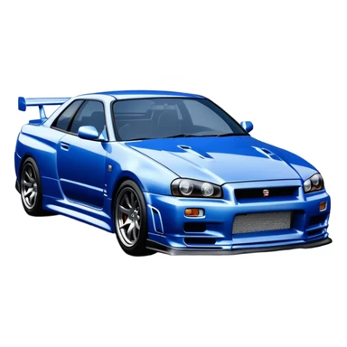 car Nissan Skyline GT-R R34 1999 like in the movie Fast and Furious, the design of the car should be the same as in the movie  sticker