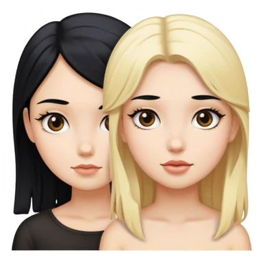 Girl with black hair and girl blond hair  sticker