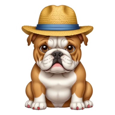 A bulldog with luffy’s hat sticker