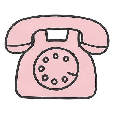 soft and cute phone icon, pink theme, Japanese hand-drawn style, transparent background, for mobile home screen sticker