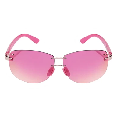 pink frameless wraparound sunglasses, Y2K fashion, single lens design sticker
