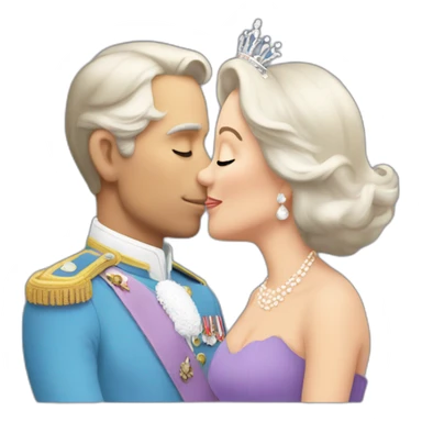 Queen camilla kissing charles sticker