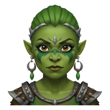 ESO female orc warrior with lashes and earrings sticker