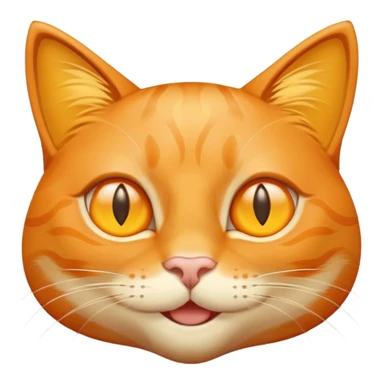 Make a orange cat with yellow star eyes smiling sticker