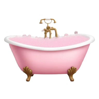bubble bath in light pink bath tub sticker