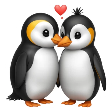 Penguin giving kiss sticker