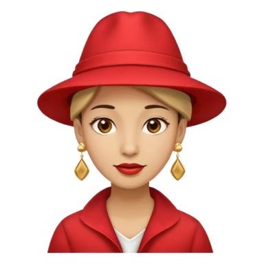 unique looking tourist with big unique red tourist hat and earrings sticker